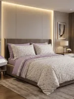 Постільна білизна Maison D'or Roses lilac 200x220см сатин із стразами - Зображення 2