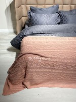В'язаний плед Diamond Bargello 220х240 Pudra Туреччина