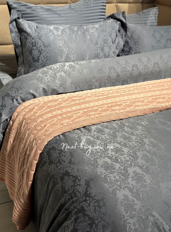 В'язаний плед Diamond Bargello 220х240 Pudra Туреччина - Зображення 6