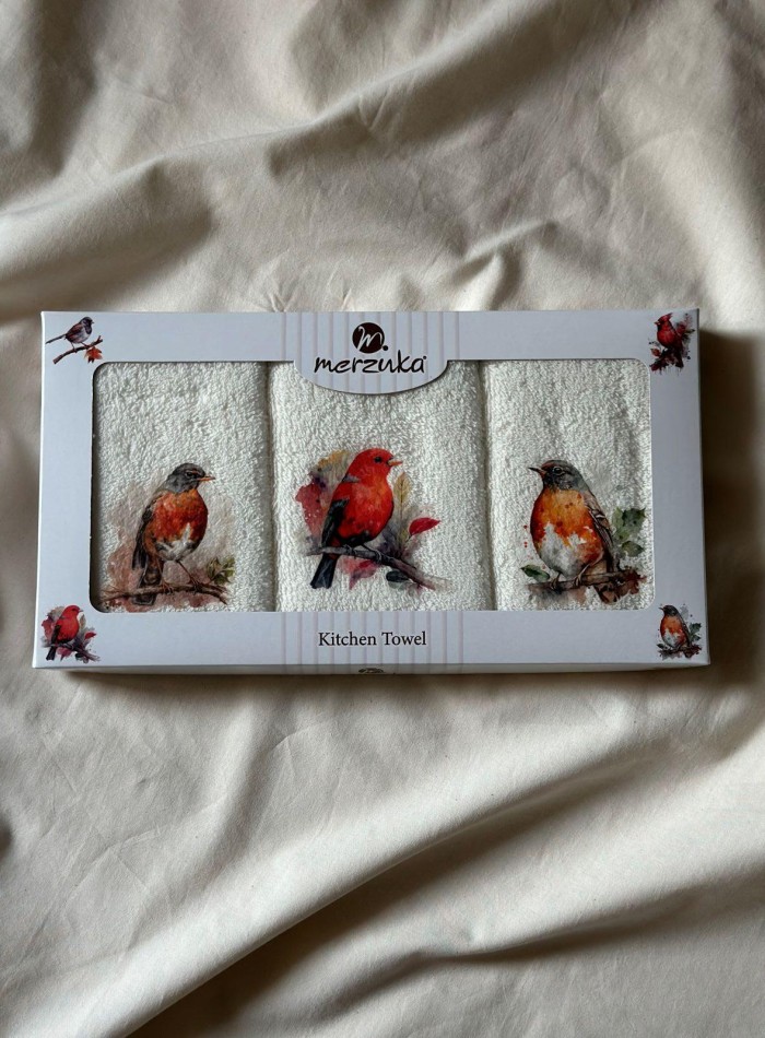 Набор кухонных полотенец Merzuka Birds 3шт. 30х50 — изображение 2