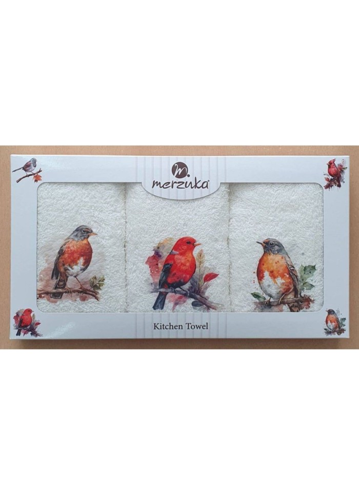 Набор кухонных полотенец Merzuka Birds 3шт. 30х50 — изображение 5