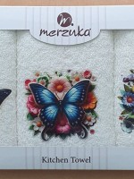 Набор кухонных полотенец Merzuka Blue butterfly 3шт. 30х50 — изображение 4
