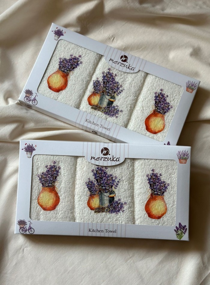 Набор кухонных полотенец Merzuka Bouquets of lavender 3шт. 30х50 — изображение 2