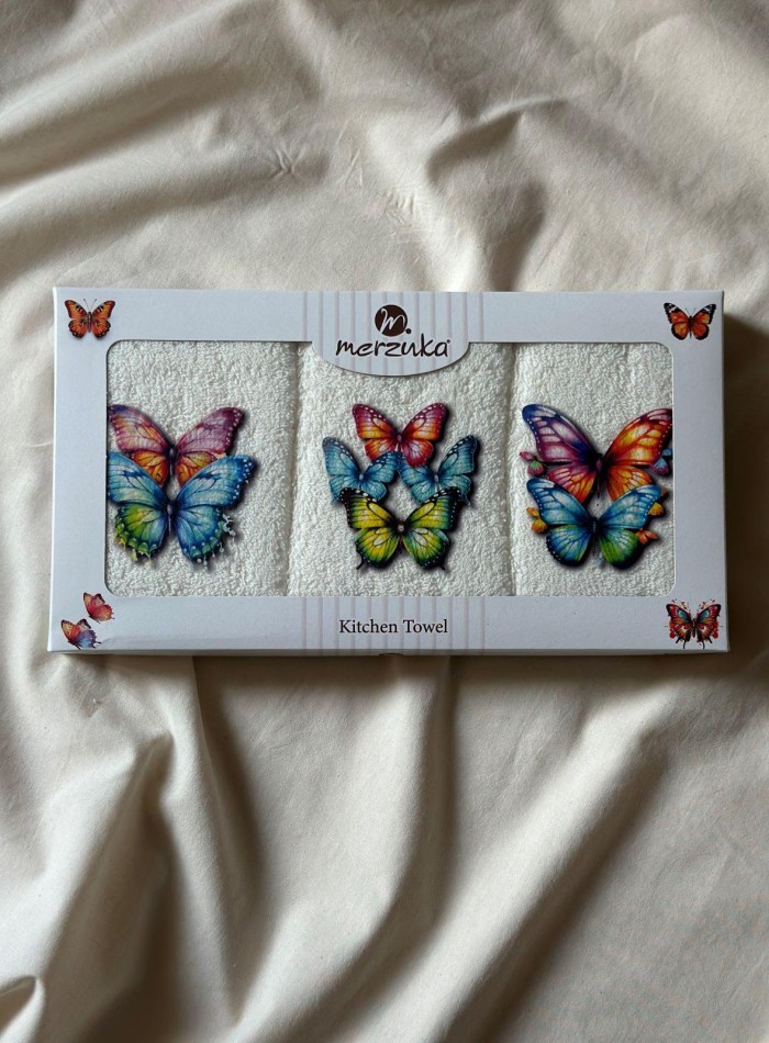 Набор кухонных полотенец Merzuka Butterflies 3шт. 30х50 — изображение 2