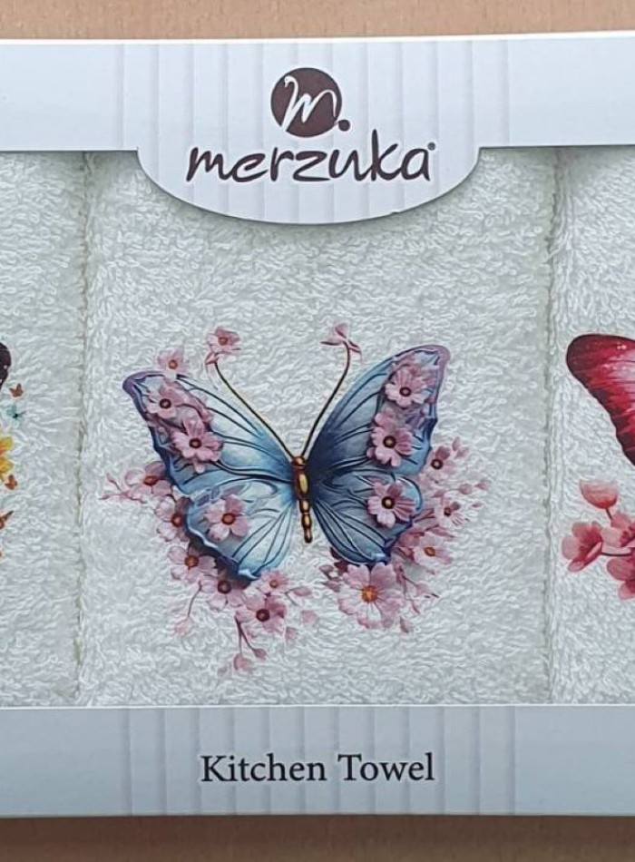 Набор кухонных полотенец Merzuka Butterflies are bright 3шт. 30х50 — изображение 2