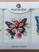 Набор кухонных полотенец Merzuka Butterfly in flowers 3шт. 30х50 — изображение 2