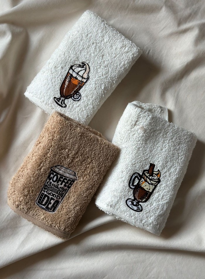 Набор кухонных полотенец Merzuka Coffee drinks 3шт. 30х50 — изображение 3