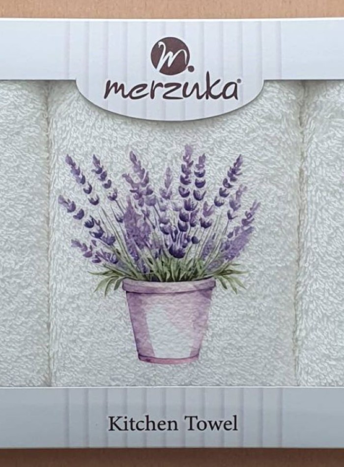 Набор кухонных полотенец Merzuka Garden lavender 3шт. 30х50 — изображение 2