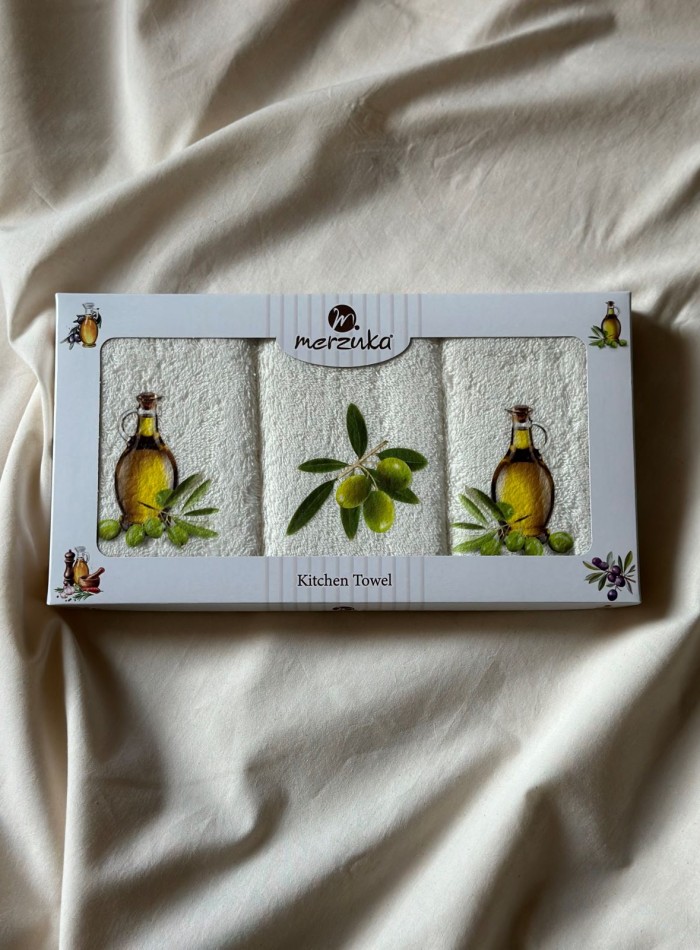 Набор кухонных полотенец Merzuka Olive 3шт. 30х50 — изображение 2