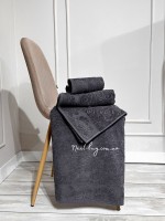 Набор хлопковых полотенец Maison D'or Garden Rose anthracite 3шт