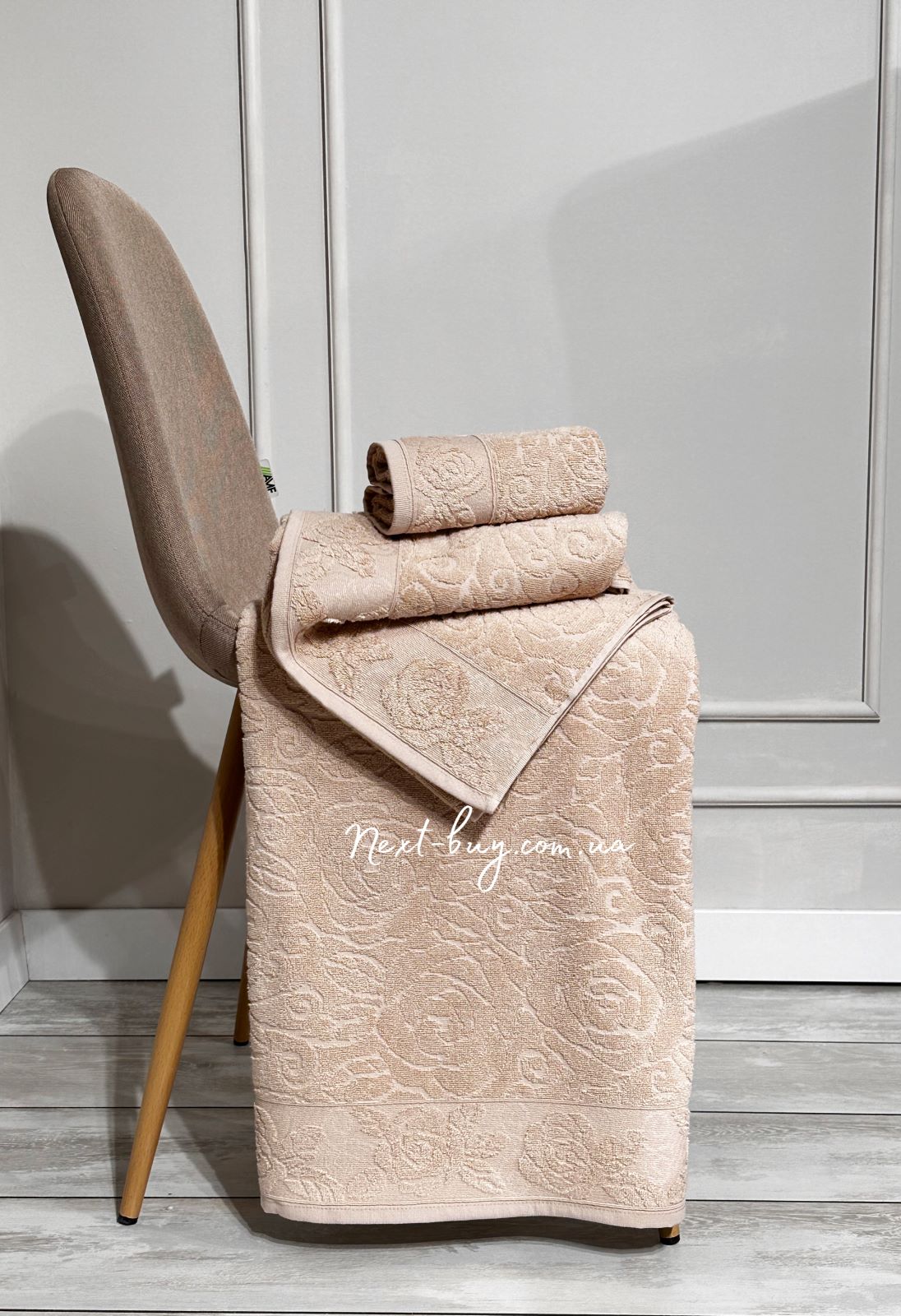 Набір бавовняних рушників Maison D'or Garden Rose beige 3шт - Зображення 1