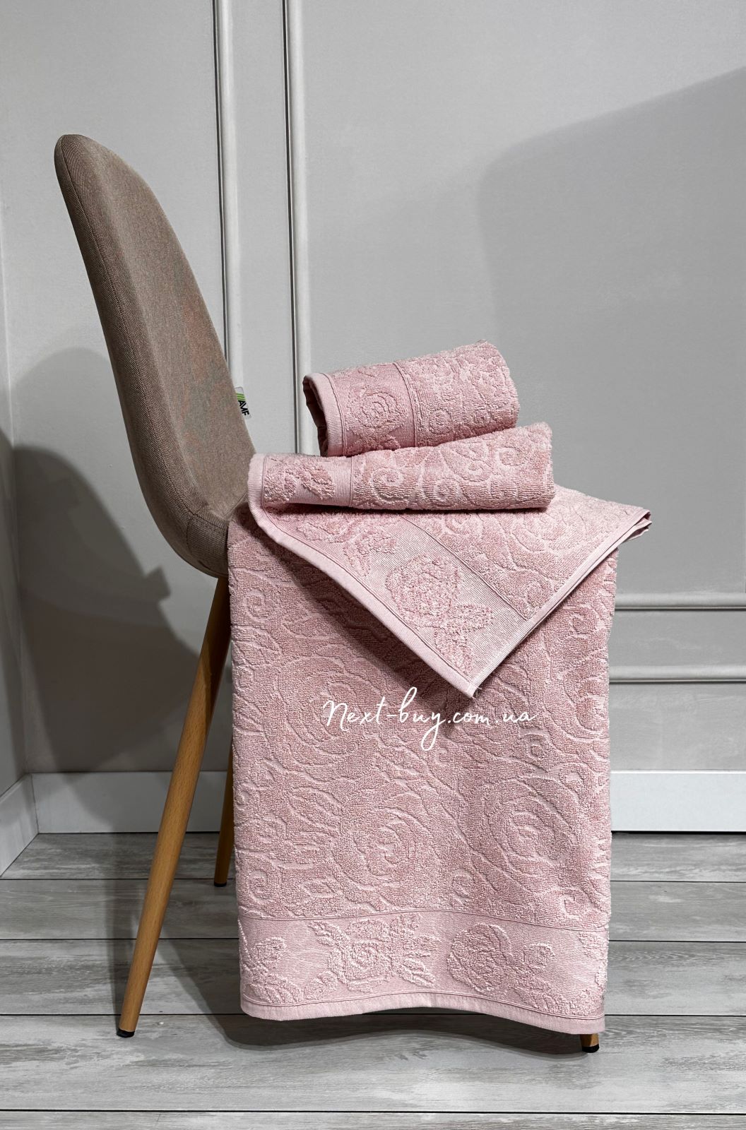 Набор хлопковых полотенец Maison D'or Garden Rose rose 3шт — изображение 1