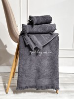Набор хлопковых полотенец Maison D'or New Flora antracite 3шт — изображение 5