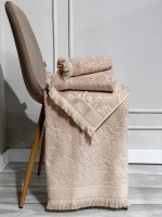 Набор хлопковых полотенец Maison D'or New Flora beige 3шт — изображение 5