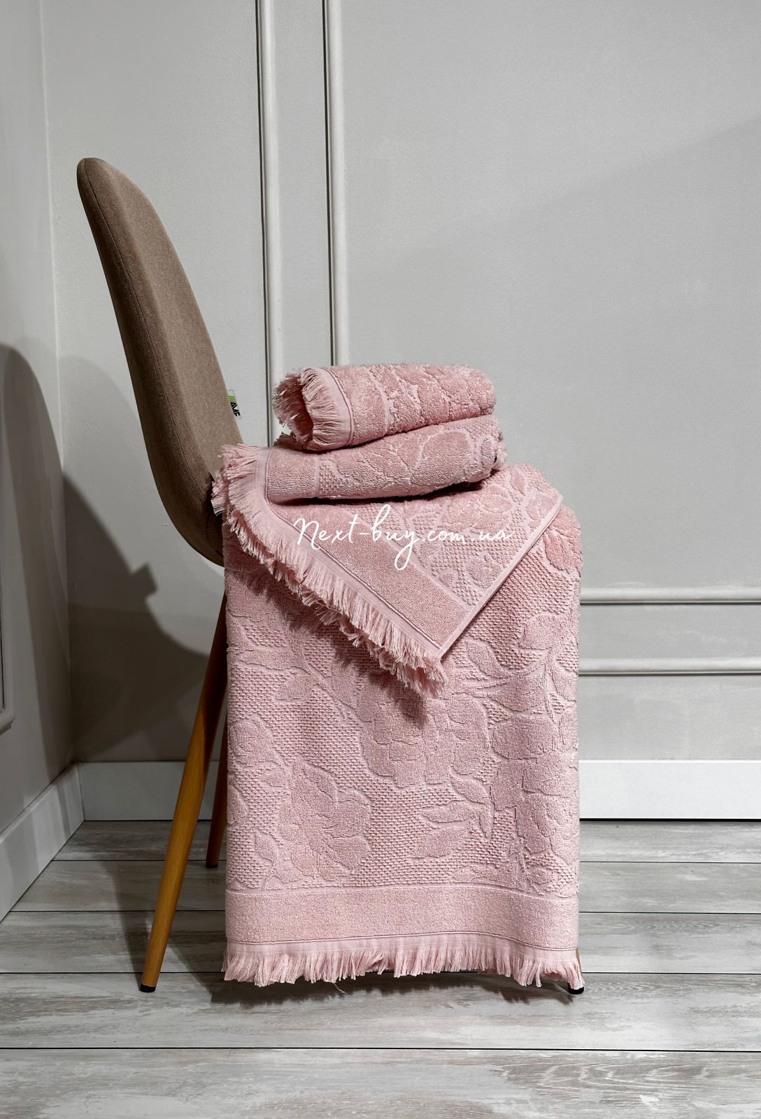 Набор хлопковых полотенец Maison D'or New Flora rosa 3шт — изображение 1