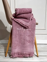Набор хлопковых полотенец Maison D'or New Flora lila 3шт — изображение 3