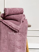 Набор хлопковых полотенец Maison D'or New Flora lila 3шт — изображение 4