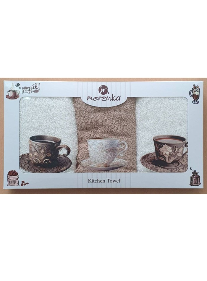 Набір кухонних рушників Merzuka Cups of coffee 3шт. 30х50 - Зображення 5