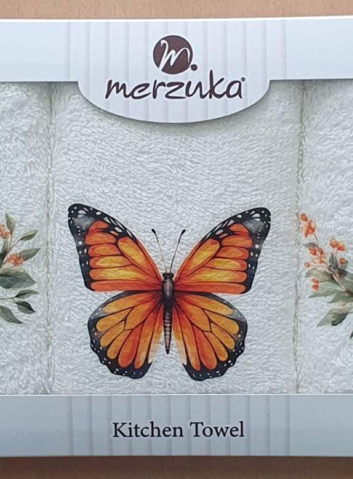 Набор кухонных полотенец Merzuka Monarch butterfly 3шт. 30х50 — изображение 2