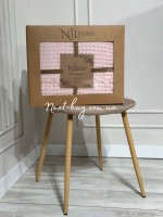 Легкий, вафельний плед-піке з бахромою Nilhome Soft Fringer Pique Rose 200х220 - Зображення 3