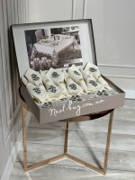 Лляна скатертина для столу Irmak V1 Set 160х220 з серветками 8 шт. Туреччина - Зображення 2