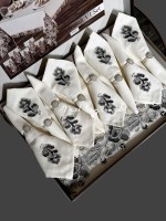 Лляна скатертина для столу Irmak V1 Set 160х220 з серветками 8 шт. Туреччина