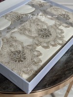 Скатертина для столу Linda cream з мереживом 160х220 Туреччина - Зображення 5