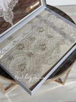Скатертина для столу Meva cappicino з мереживом 160х220 Туреччина - Зображення 2