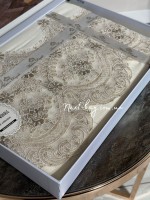 Скатертина для столу Meva krem з мереживом 160х220 Туреччина - Зображення 5