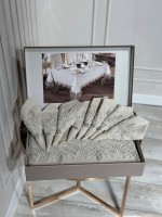 Лляна скатертина для столу Rose Set 160х220 з серветками 8 шт. Туреччина - Зображення 4