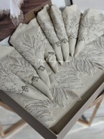 Лляна скатертина для столу Rose Set 160х220 з серветками 8 шт. Туреччина - Зображення 3