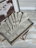 Лляна скатертина для столу Rose Set 160х220 з серветками 8 шт. Туреччина