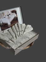 Лляна скатертина для столу Rose Set 160х220 з серветками 8 шт. Туреччина - Зображення 6