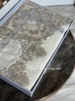 Скатертина для столу Yildiz cream з мереживом 160х220 Туреччина - Зображення 5
