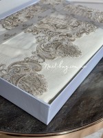 Скатертина для столу Yildiz cream з мереживом 160х220 Туреччина - Зображення 3