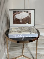 Скатертина для столу Yildiz cream з мереживом 160х220 Туреччина - Зображення 4