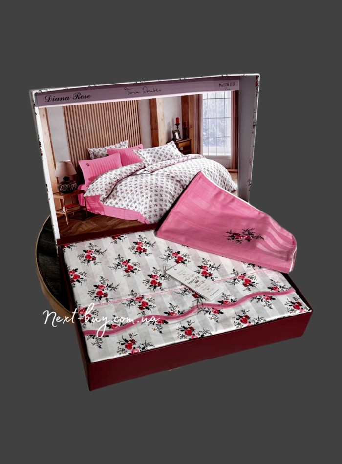 Maison D'or Diana Rose rose постельное белье семейное 160х220x2 сатин — изображение 2