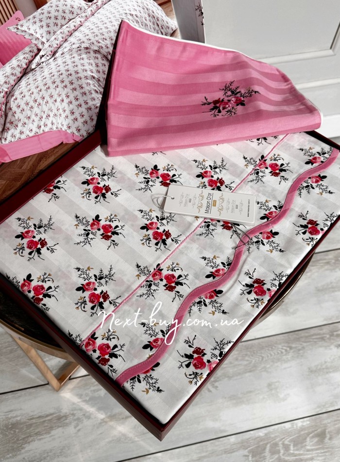 Maison D'or Diana Rose rose постельное белье семейное 160х220x2 сатин — изображение 3