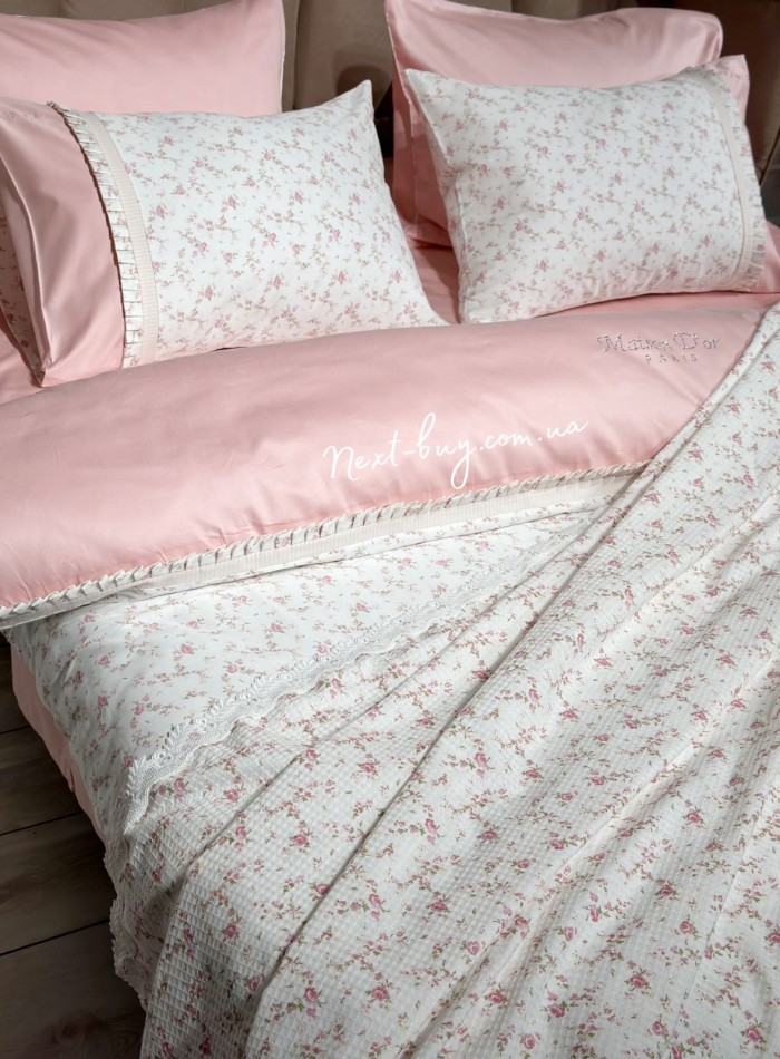 Постельное белье Maison D'or Roses rose 200x220см сатин со стразами — изображение 8