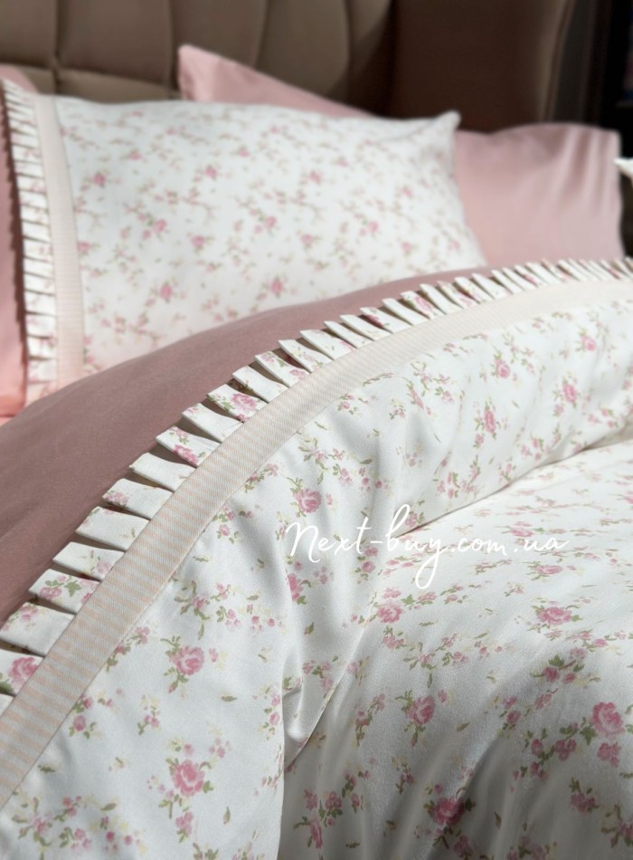 Постельное белье Maison D'or Roses rose 200x220см сатин со стразами — изображение 5