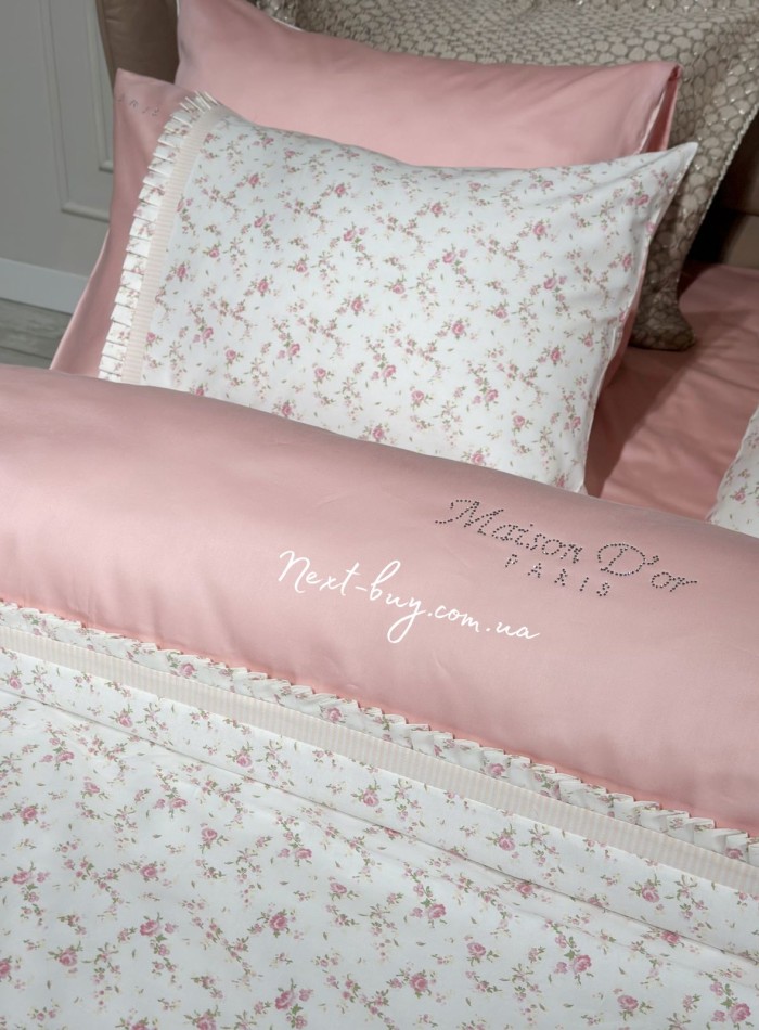 Постельное белье Maison D'or Roses rose 200x220см сатин со стразами — изображение 4