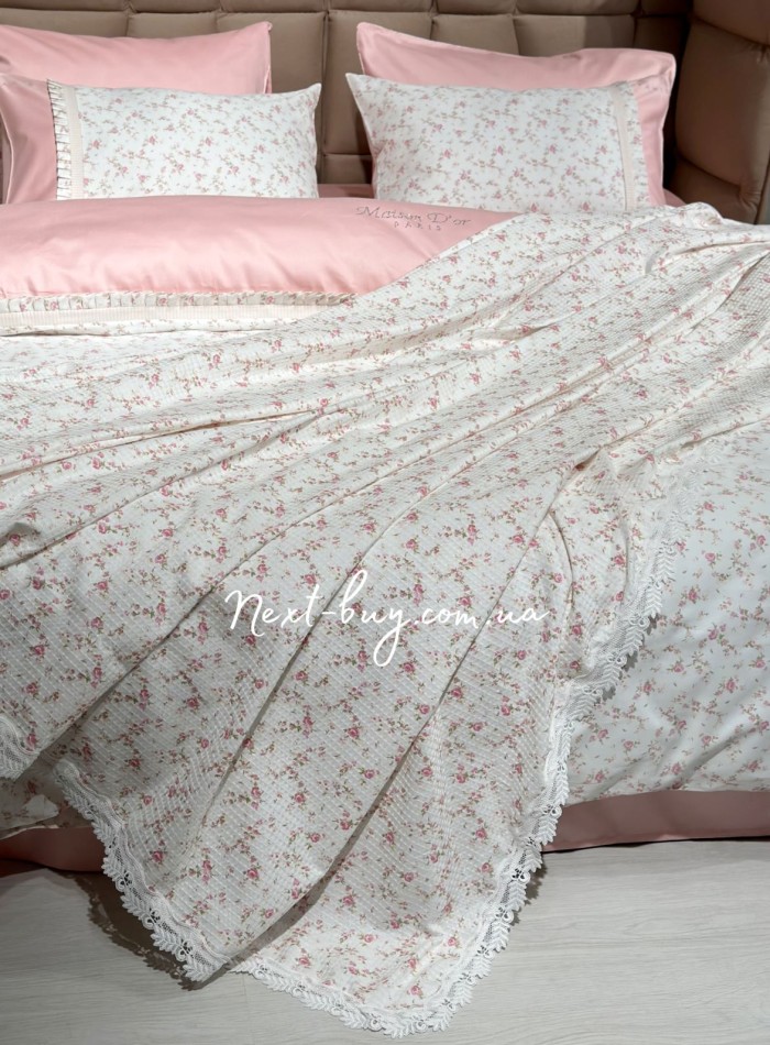 Постельное белье Maison D'or Roses rose 200x220см сатин со стразами — изображение 9