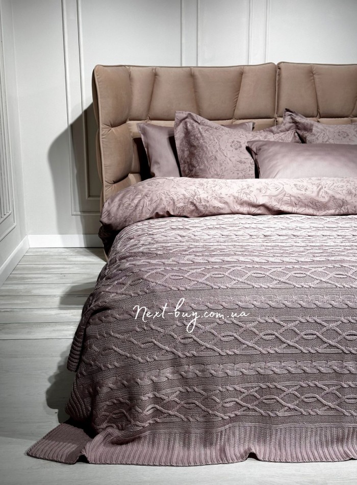 В'язаний плед Diamond Bargello 220х240 Lilac Туреччина - Зображення 2