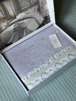 Постільна білизна Maison D'or Roses lilac 200x220см сатин із стразами