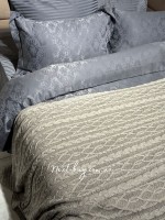В'язаний плед Diamond Bargello 220х240 Dark Bej Туреччина - Зображення 2