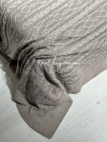 В'язаний плед Diamond Bargello 220х240 Dark Bej Туреччина - Зображення 4