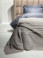 В'язаний плед Diamond Bargello 220х240 Dark Bej Туреччина - Зображення 3