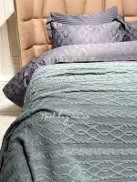 В'язаний плед Diamond Bargello 220х240 Green Туреччина - Зображення 2