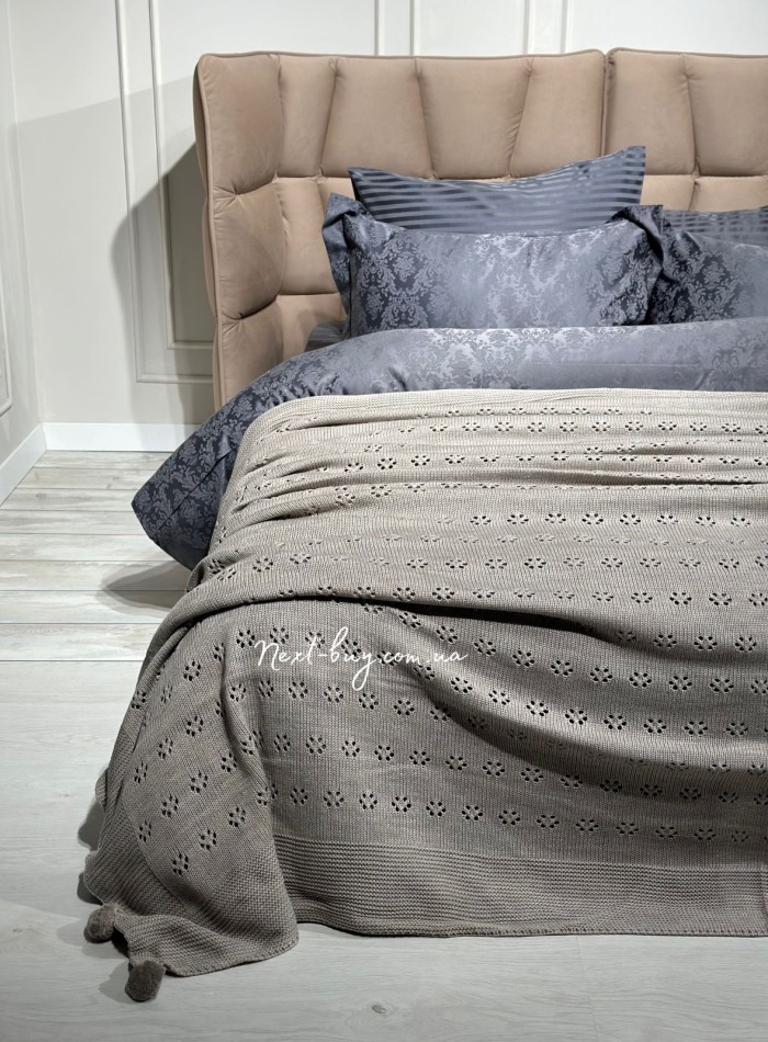 Diamond Sabina dark bej вязаный плед 220x240 Турция — изображение 3