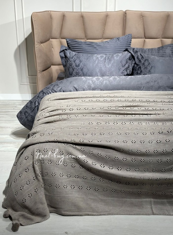 Diamond Sabina dark bej вязаный плед 220x240 Турция — изображение 5
